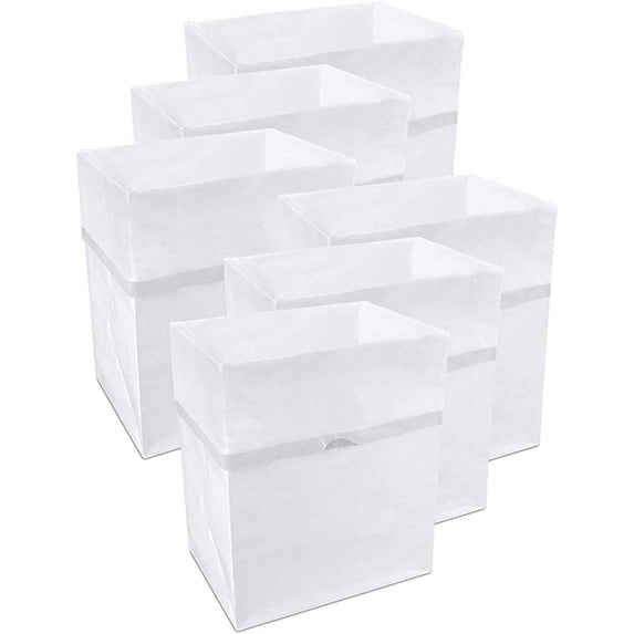Clean Cubes 13-Gallon Pop-Up Trash Bins, 6-Pack, White – Disposable, Collapsible, with Fitted Trash Bags
