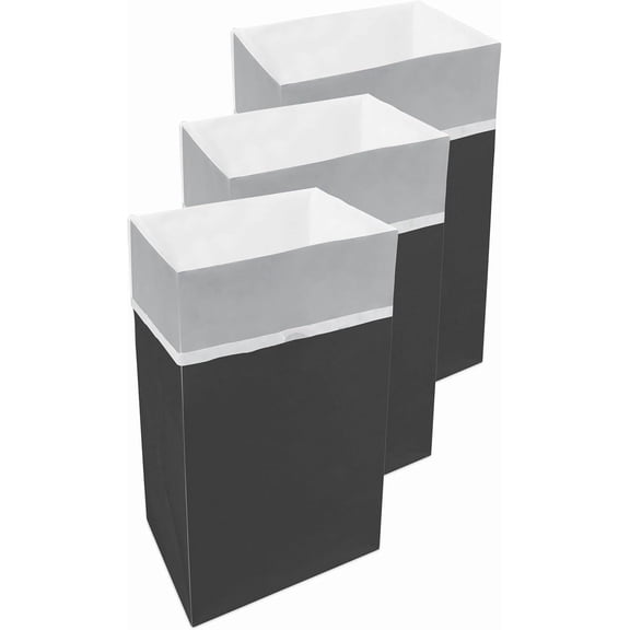 Clean Cubes 30-Gallon Pop-Up Trash Bins, 3-Pack, Black – Disposable, Collapsible, with Fitted Trash Bags