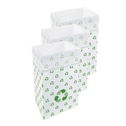 Clean Cubes 30 Gallon Disposable Household Recycled Paper Trash Cans, Recycle Pattern, 3 Pack