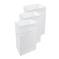 Clean Cubes 30-Gallon Pop-Up Trash Bins, 3-Pack, Trellis – Disposable, Collapsible, with Fitted Trash Bags