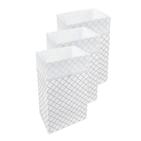 Clean Cubes 30-Gallon Pop-Up Trash Bins, 3-Pack, Trellis – Disposable, Collapsible, with Fitted Trash Bags