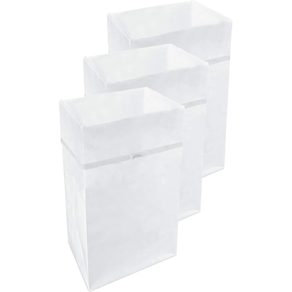 Clean Cubes 30-Gallon Pop-Up Trash Bins, 3-Pack, White – Disposable, Collapsible, with Fitted Trash Bags