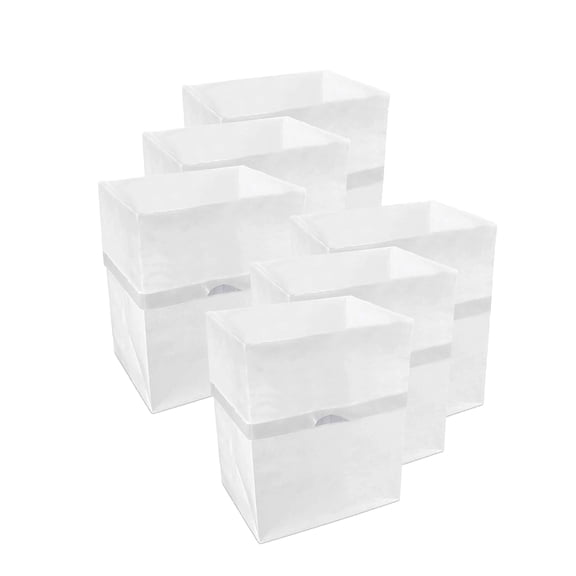 Clean Cubes 4-Gallon Pop-Up Trash Bins, 6-Pack, White – Disposable, Collapsible, with Fitted Trash Bags
