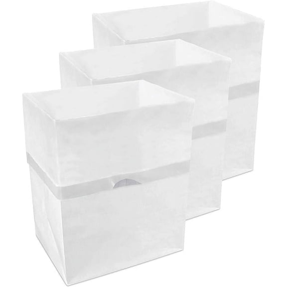 Clean Cubes 4-Gallon Pop-Up Trash Bins, 3-Pack, White – Disposable, Collapsible, with Fitted Trash Bags