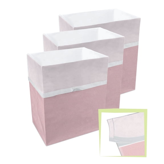 Clean Cubes Multi 13-Gallon Pop-Up Trash Bins, 3-Pack, Pink – Disposable, Collapsible, with Fitted Trash Bags