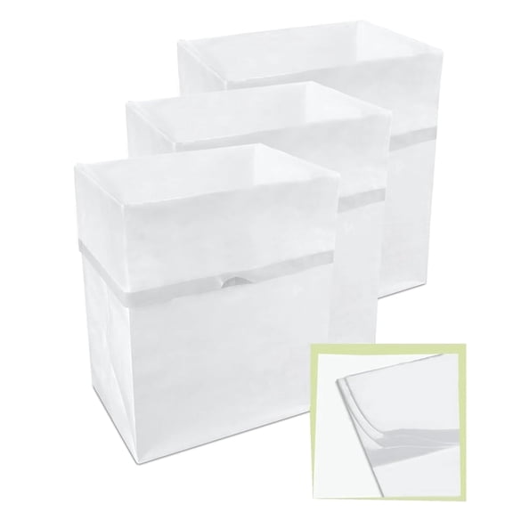 Clean Cubes Multi 13-Gallon Pop-Up Trash Bins, 3-Pack, White – Disposable, Collapsible, with Fitted Trash Bags