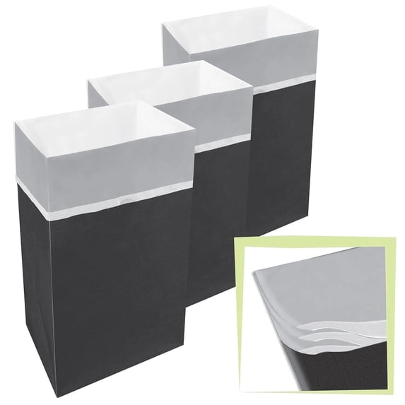 Clean Cubes Multi 30-Gallon Pop-Up Trash Bins, 3-Pack, Black – Disposable, Collapsible, with Fitted Trash Bags