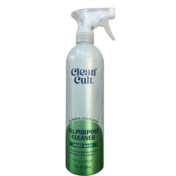 Clean Cult All Purpose Cleaner Sweet Basil Household Cleaner Metal Spray Bottle with 20 Fl. Oz.