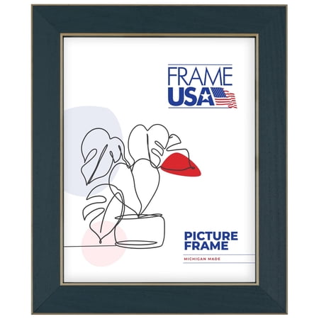 13x19 Picture Frame, Blue Clean Cut Style 71206–001, 1.25 Inch Wood with Plexiglass, Wall Display
