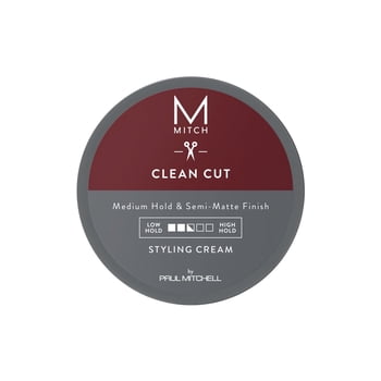 MITCH by Paul Mitchell Clean Cut Styling Cream for Men, Medium Hold, Semi-Matte Finish, For All Hair Types + Short to Medium Hair, 3 oz.