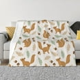 Clean Cute Cartoon Squirrel Throw Blanket for Couch, Soft Comfy Warm