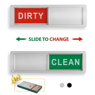 Clean Dirty Magnet for Dishwasher, 3.5 X 2.4 Clean Dirty Dishwasher  Magnets Sign with Adhesive Metal Plate to be Used on Non Metal Surface