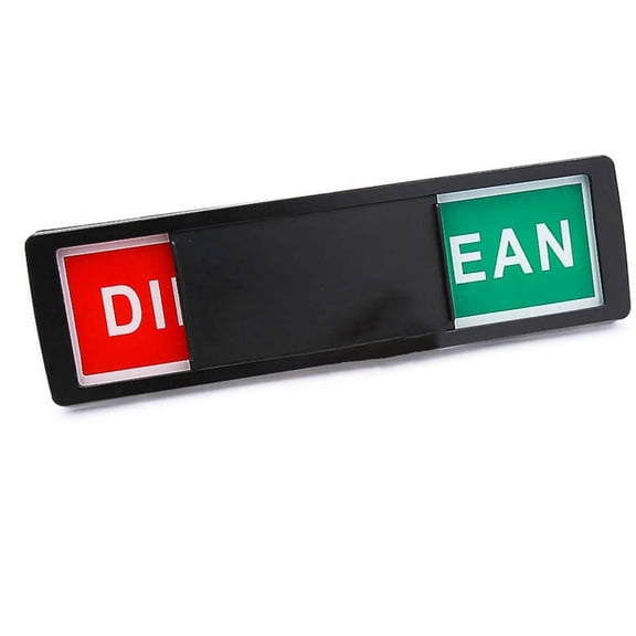 Clean Dirty Dishwasher Magnet - Easy to Read Non-Scratch Black