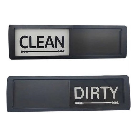 Clean Dirty Dishwasher Magnet Indicator Sign Non-Scratch Simple Sliding Kitchen