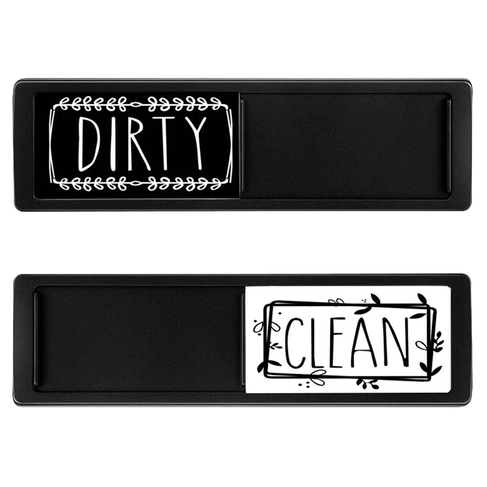 Clean Dirty Dishwasher Indicator Sign(black (black and white