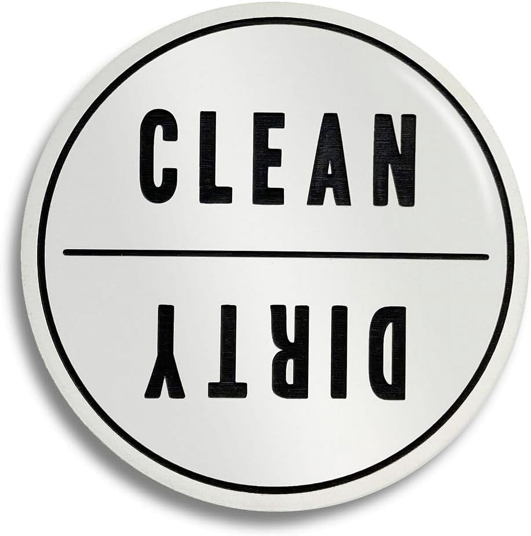 Clean Dirty Dishwasher Magnet Sign | Stylish and Functional Kitchen Decor Sign | Strong Non-Scratching Magnet on back | Easy to Use with a Rotatable Design that is Easy to Read | Measures 3x3 Inches