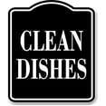 thumbnail image 1 of Clean Dishes BLACK Aluminum Composite Sign, 8.5"x10", 1 of 4