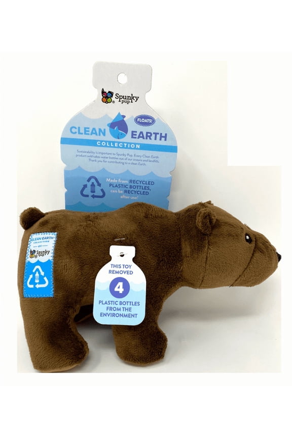 Clean Earth Plush Bear Made from 100% Recycled Water Bottles Small,Brown,7262 Bear Small