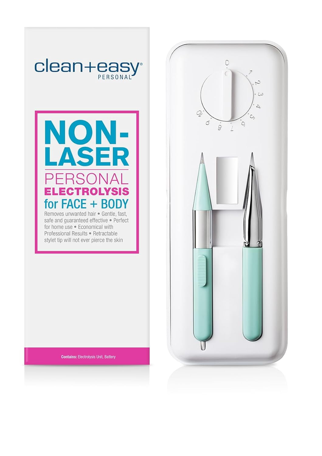 clean + easy Personal Electrolysis Hair Remover, Facial Epilator