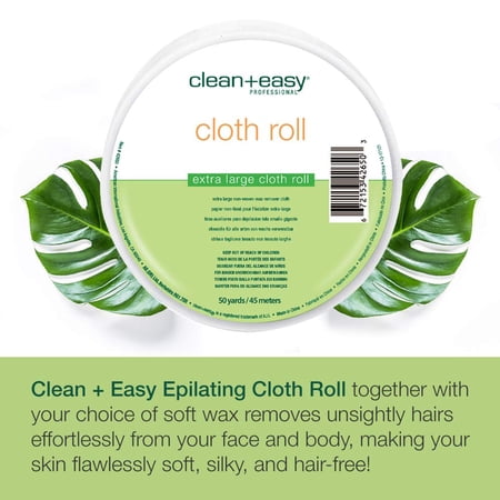 Clean + Easy Roll Cloth Waxing Strips, 50 Yards