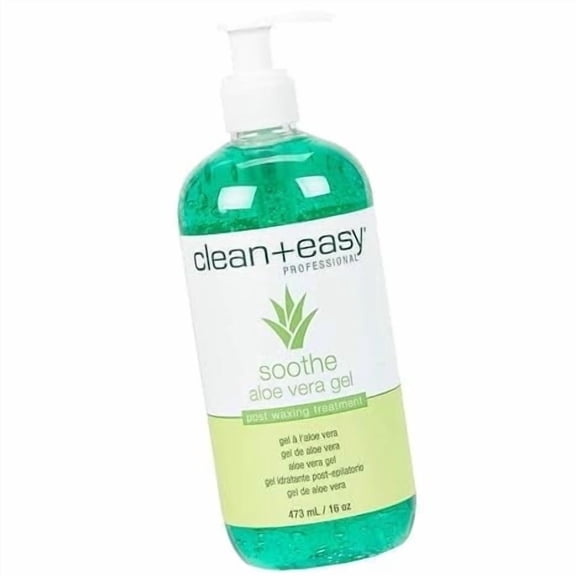 Clean + Easy Aloe Vera Gel for After Wax Care, Soothes Skin, Non-Greasy Post Waxing Treatment, 16 oz