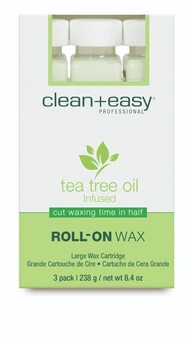 Clean+Easy TEA TREE Large Cartridge Depilatory Soft Cream Wax 3pk NIB
