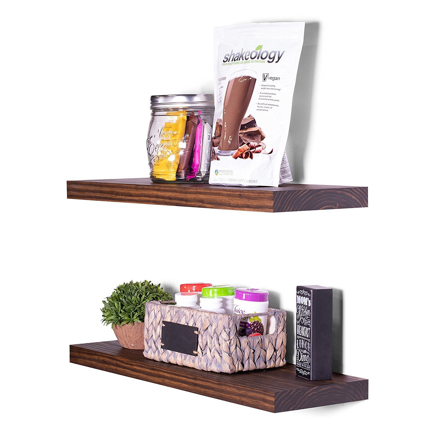 Clean Edge Pine Floating Shelves (Set of 2)