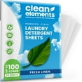 Clean Elements Laundry Detergent Sheets (100 Loads, 50 Sheet) Fresh