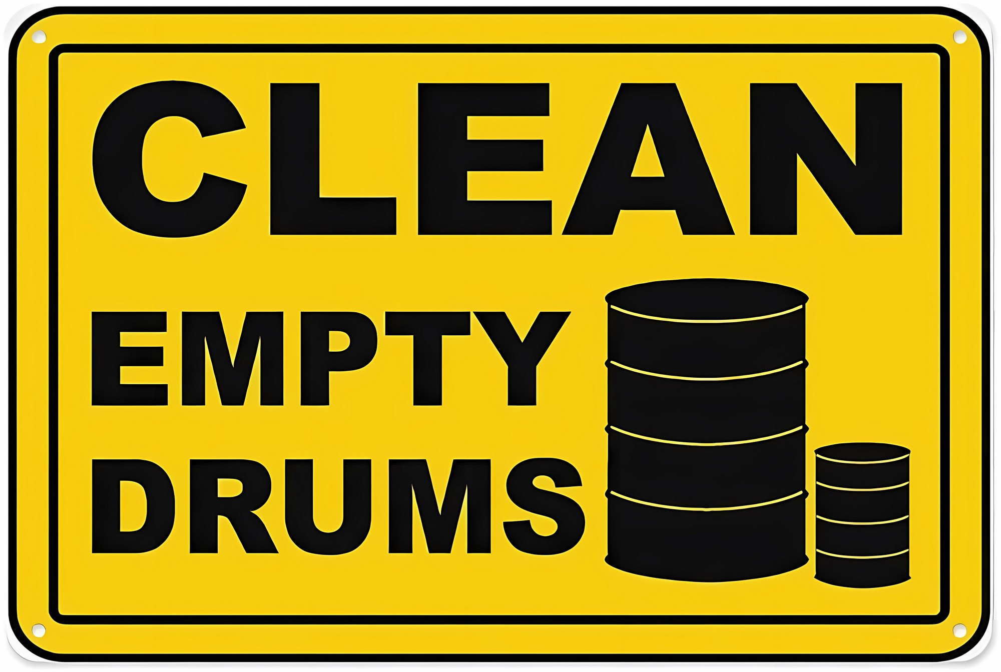 Clean Empty Drums Aluminum Tin Warning Sign 8