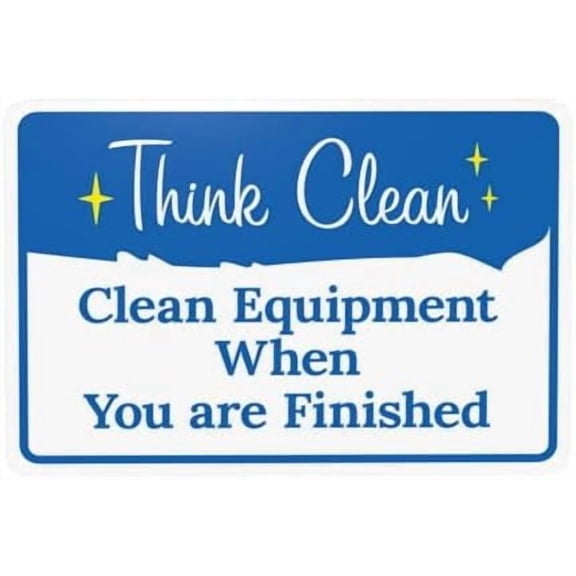Clean Equipment When You Are Finished Warning Sign, Door Security Metal Signs for Home Business Outdoor Indoor Road Yard Garage Street Wall Safety Caution Custom Decor 12 x 8 Inch