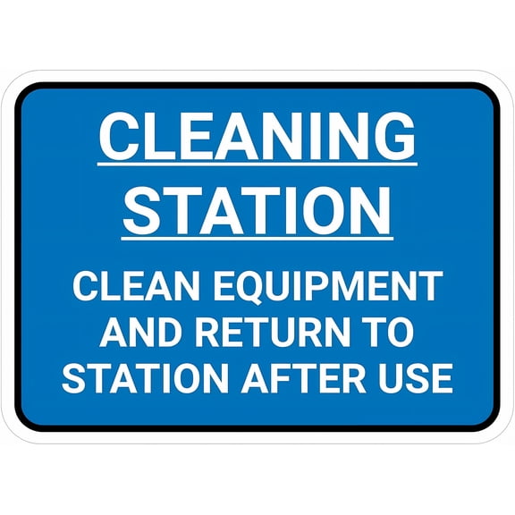 Clean Equipment and Return Rectangular Tin Warning Metal Sign 8"x12" - Vintage Wall Decor for Home Farm Bar Coffee Shop Club