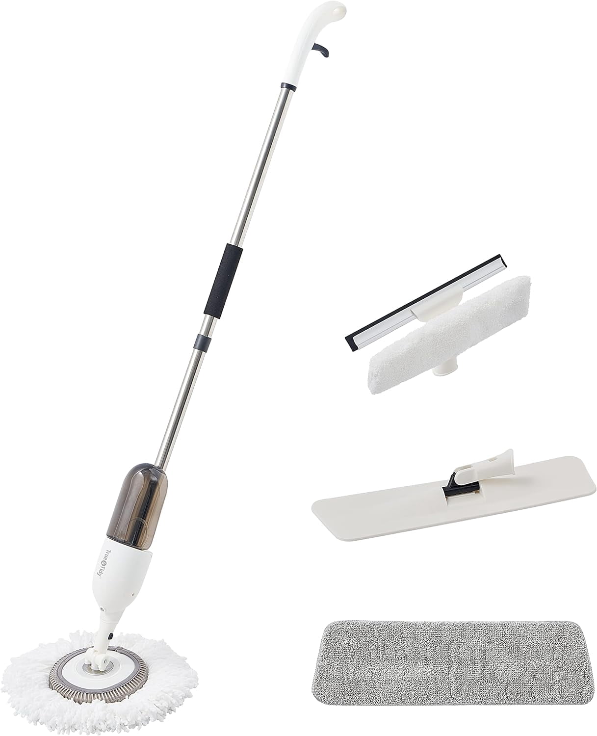 Clean Everywhere Spray Mop Kit with 3 Mop Heads (White, Spray Kit ...