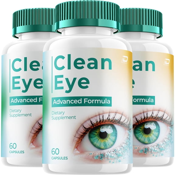 Clean Eye Support Supplement – CleanEye Capsules Vitamins Healthy Vision, 3 Pack, 180 Capsules
