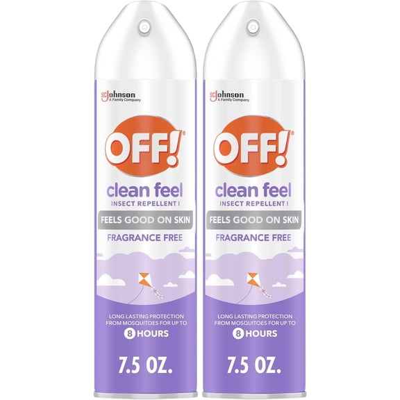 Clean Feel Insect Repellent Aerosol with 20% Picaridin, Bug Spray with Long Lasting Protection from Mosquitoes, Feels Good on Skin, 7.5 oz (Pack of 2)
