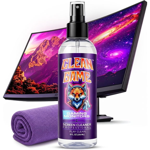 Clean Ge Monitor Cleaner Spray & Microfiber Cloth 8oz, Streak-Free Computer Screen Cleaner Spray and Wipe for Ging, Computer, Phone, iPad, MacBook Laptop Cleaning Kit Electronic Screen Cleaners