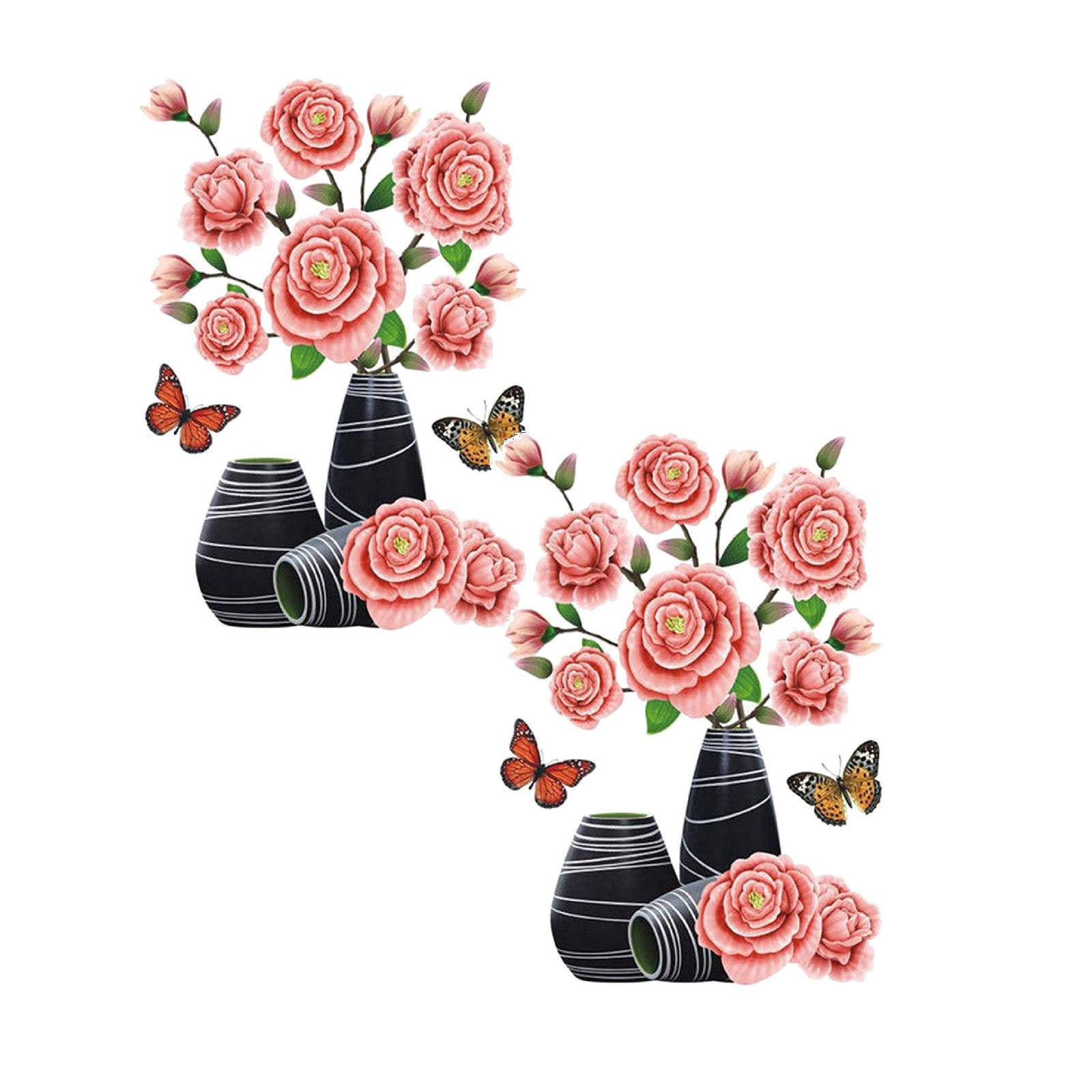 Clean Girl Room Decor Diy Vase 3D Stereo Stickers Self Adhesive Sticker ...