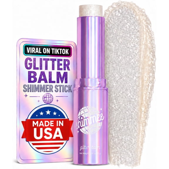 All Clean Glitter Balm Stick for Face, Body & Hairs – USA Made Fragrance-Free & Cruelty-Free, Hydrating Face and Body Glitter with Mess Free Application, Glowing Skin Makeup, Swipe on Glitter Stick