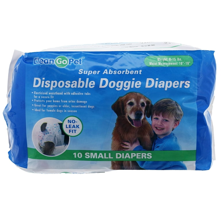Clean Go Pet Disposable Leakproof Doggy Diapers, S