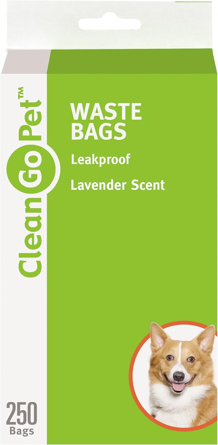 Pet Lavender Scent Doggy Waste Bags, 250-Count, Quick-Tie Handles Poop Bags