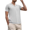 thumbnail image 1 of Clean Golf T-Shirts for Mens Plain Basic Tee Shirts Knitted Stripe Tops Ultra Soft Quick Dry Tunic Blouses Collared Short Sleeve Shirts Front Button Tees Shirts Workout Running Gym Blouse, 1 of 7