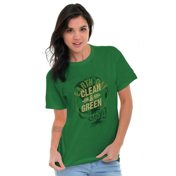 Clean Green Earth Day Save Planet Men's Graphic T Shirt Tees Brisco Brands X