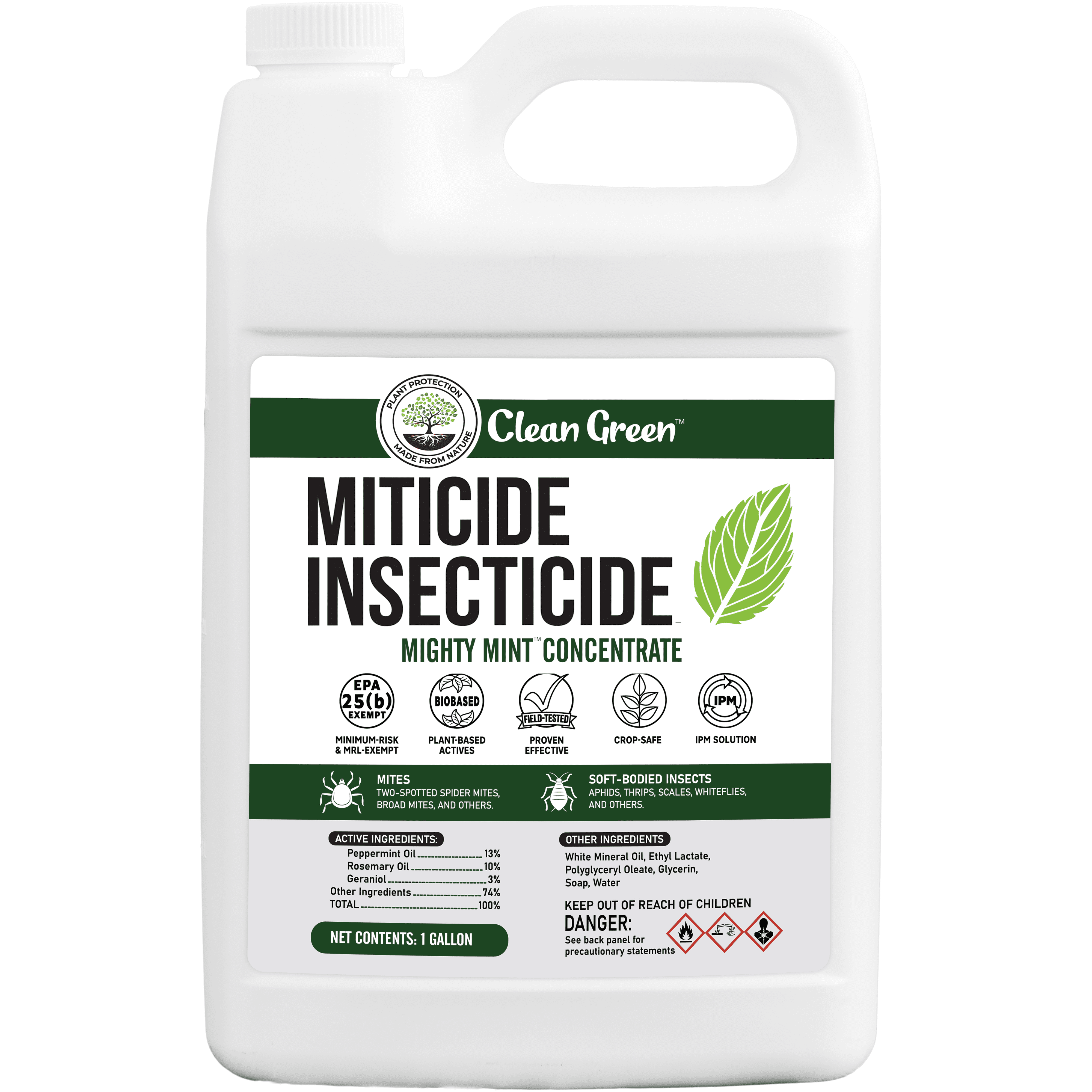 Clean Green Miticide Insecticide 1 Gallon Botanical Concentrate for