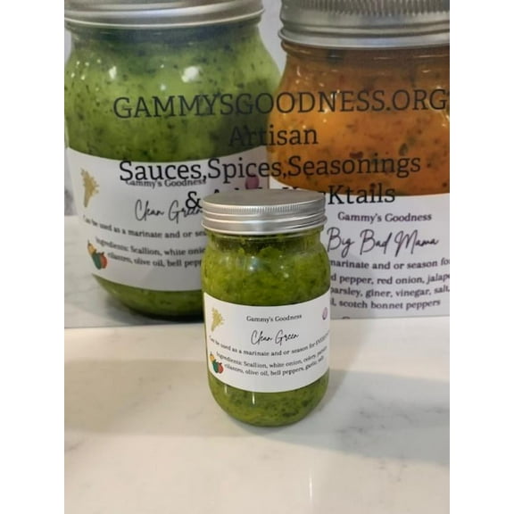 Gammys Goodness Clean Green (Organic Fresh Green Seasoning , Can Be Added To Fish, Meats and Vegetables)