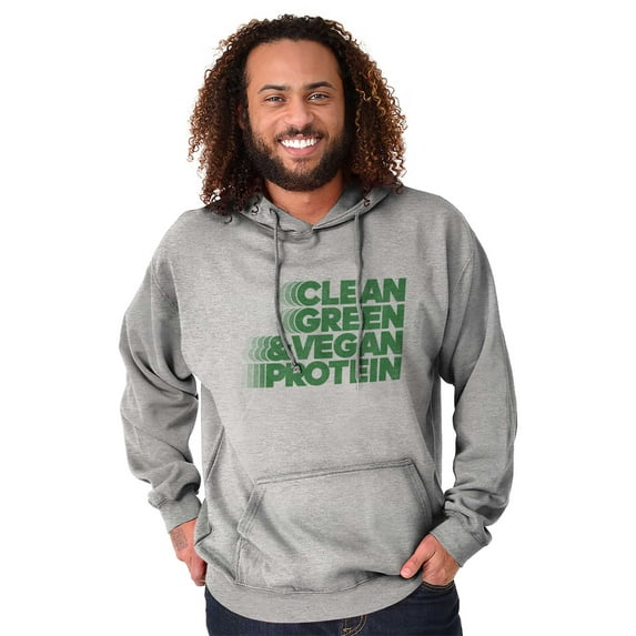 Clean Green Vegan Protein Healthy Hoodie Sweatshirt Women Men Brisco Brands M
