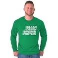 thumbnail image 1 of Clean Green Vegan Protein Healthy Long Sleeve TShirt Men Women Brisco Brands 3X, 1 of 6