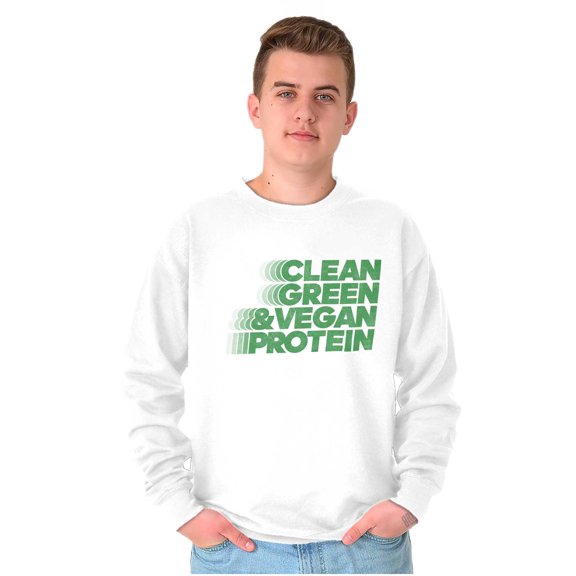 Clean Green Vegan Protein Healthy Unisex Plus Fleece Graphic Sweatshirt Brisco Brands 4X