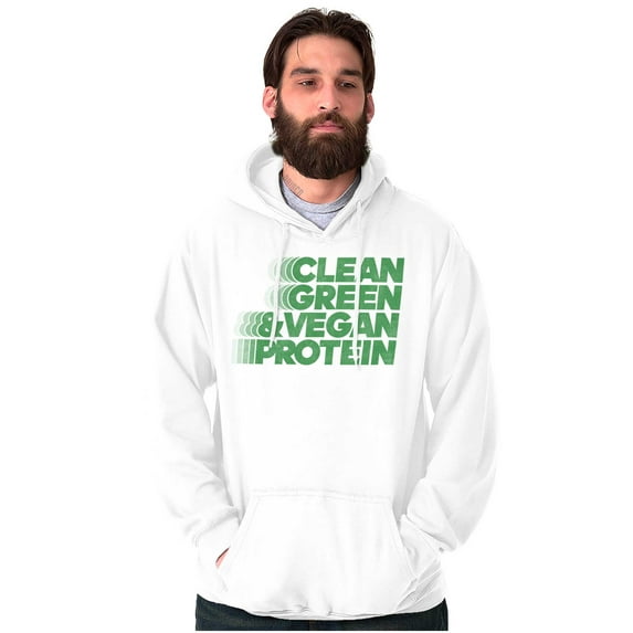Clean Green Vegan Protein Healthy Unisex Plus Fleece Graphic Hoodie Brisco Brands 4X