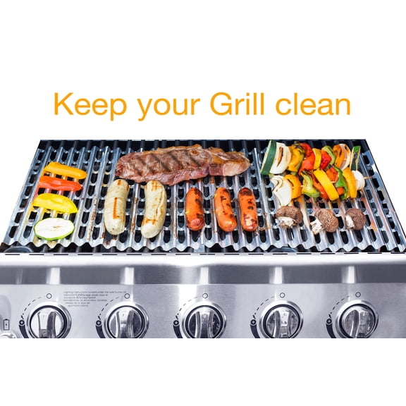 Clean Grill BBQ Disposable Aluminum Liners | 12 x 20 inch/Disposable Grill Grates - Pack Of 12