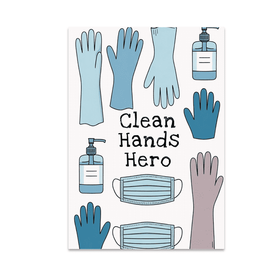 Clean Hands Hero - Medical Hygiene Decor - 13x19 Poster Print