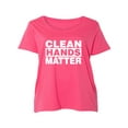 thumbnail image 1 of Clean Hands Matter Womens Plus Size Scoopneck Tee, 1 of 1